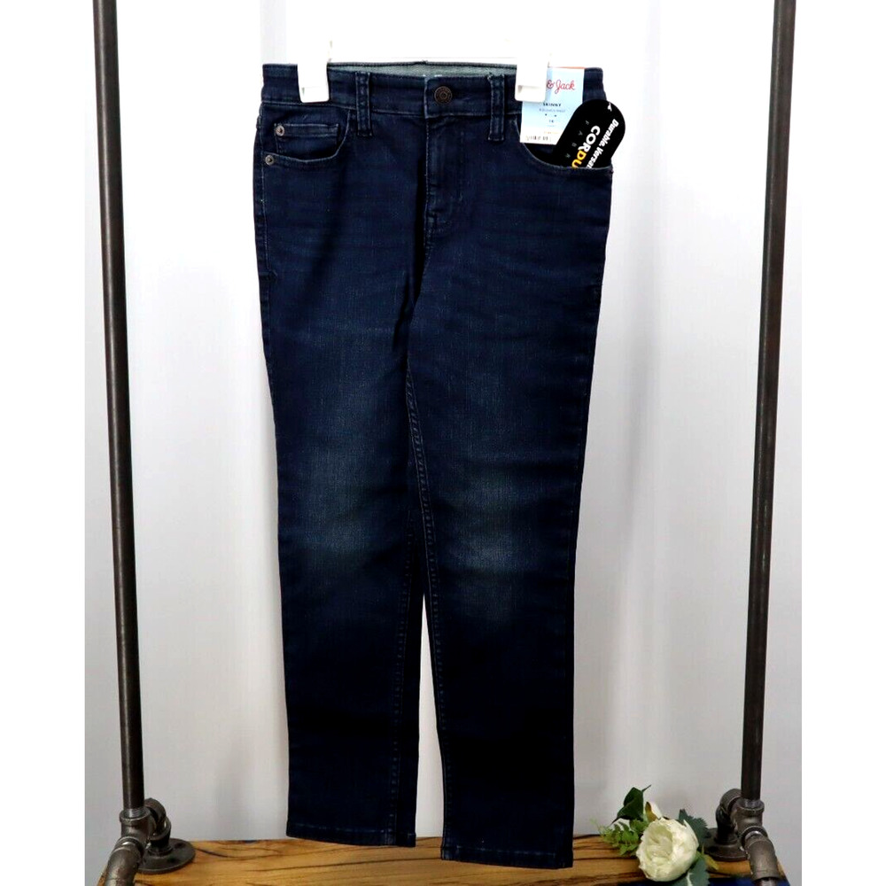 Cat & Jack Boys Size 10 Cordura Stretch Skinny Jeans Denim Blue Dark Vintage